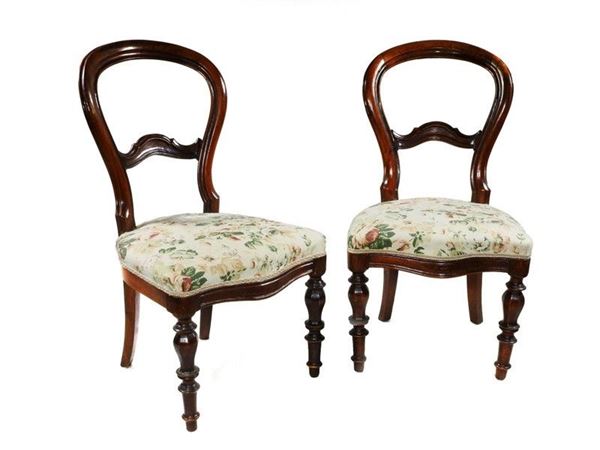 A Set of Four Walnut Chairs