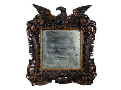 Specchiera in Legno Ebanizzato e Doratocornice