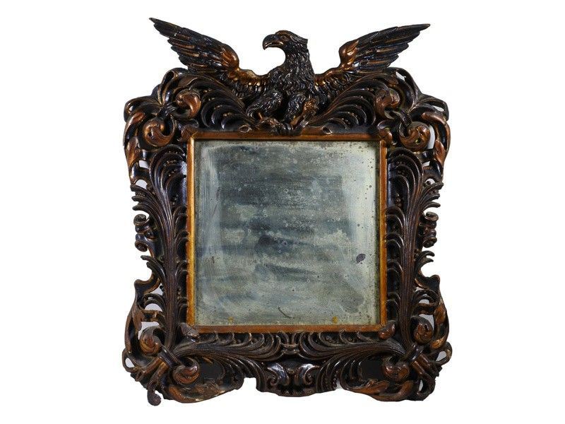 Specchiera in Legno Ebanizzato e Doratocornice