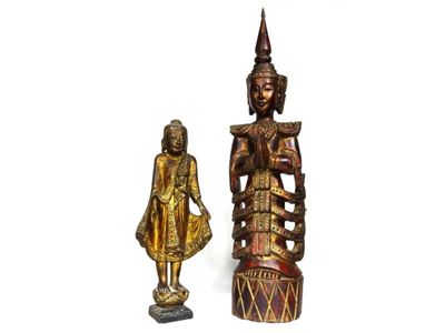 Due Sculture in Legno Policromo