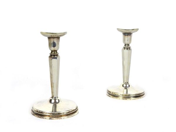 Pair os Small Sterling Silver Candlesticks