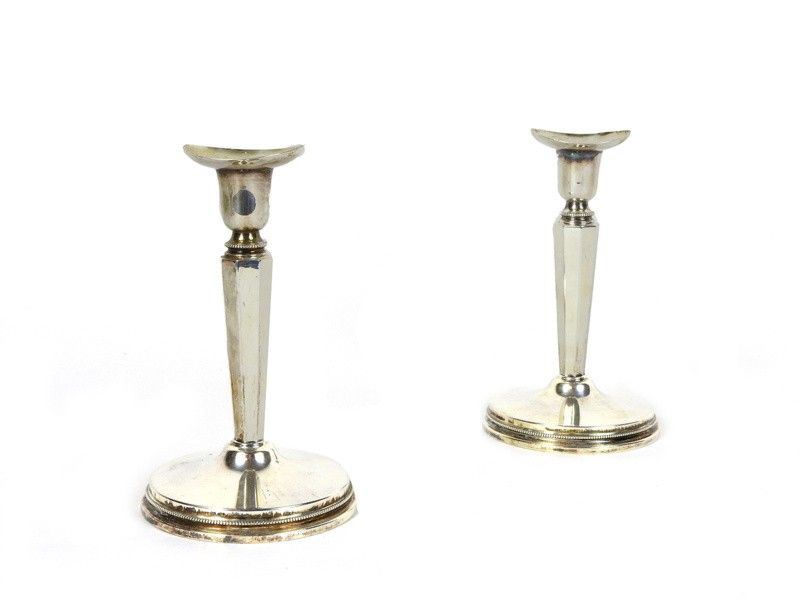 Coppia di Piccoli Candelieri in Argento Sterling