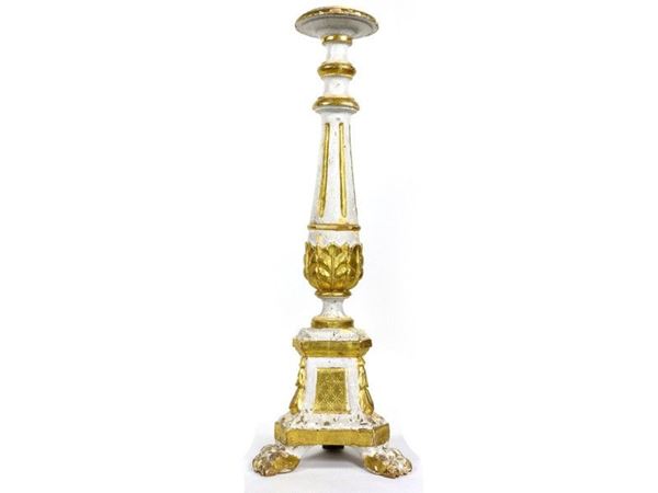 Lacquered and Giltwood Pricket