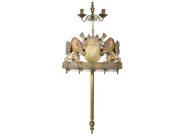 Bronze Bronze Processional Candelabrum with the Coat of Arms of Amsterdam