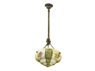 Piccolo Lampadario in Vetro Opaline