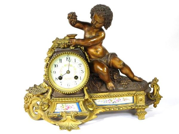 Gilded Metal Pendulum Mantel Clock