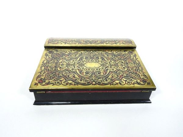 Brass and Tortoise-shell Inlaid in the Boulle Style Travel Writing Desk