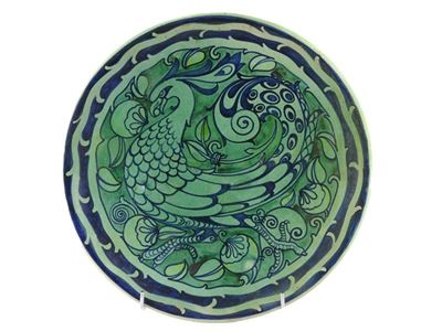 Grande Piatto in Maiolica Policroma Fornaci di San Lorenzo, 1920-1925 Circa