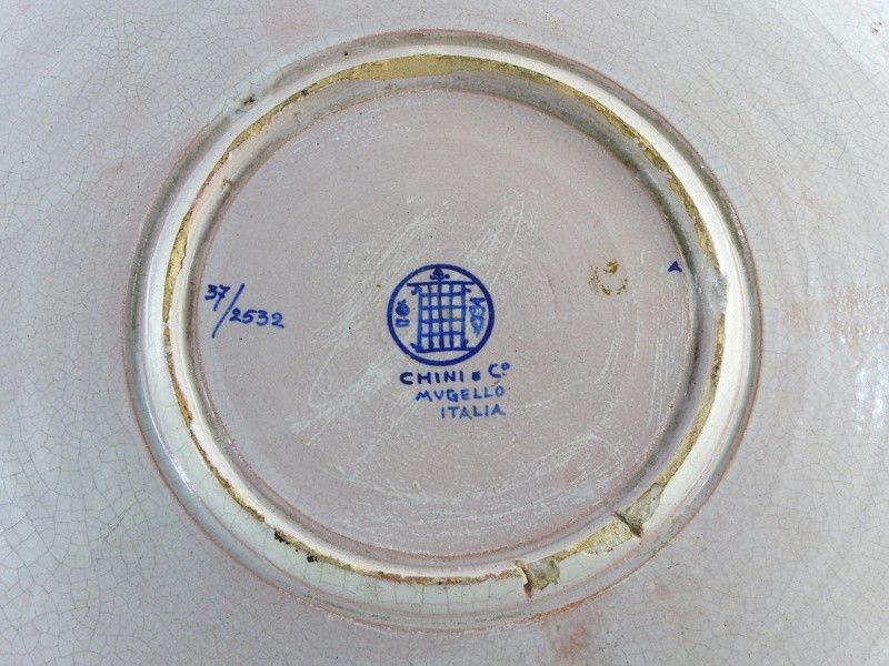 Grande Piatto in Maiolica Policroma Fornaci di San Lorenzo, 1920-1925 Circa