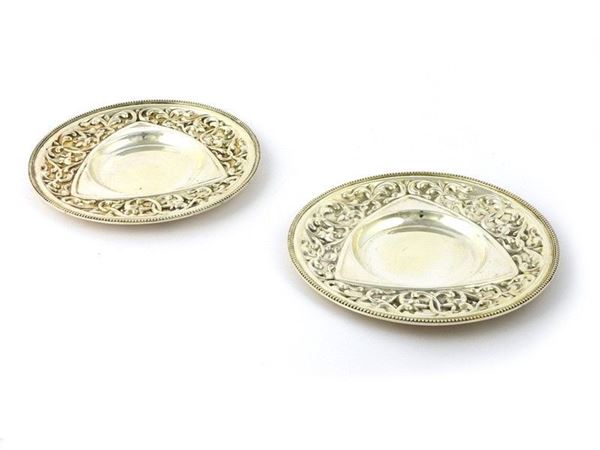 Pair of Silver Saucers