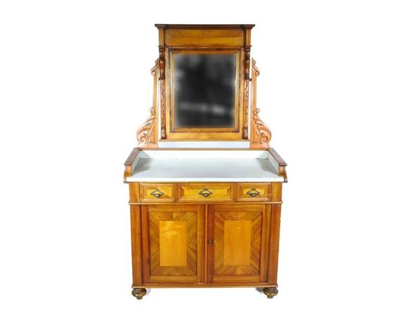 WALNUT AND CHERRYWOOD TOILET TABLE, EARLY 20TH CENTURY