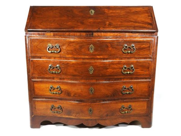 Mahogany Veneered Fall Front Chest of Drawers