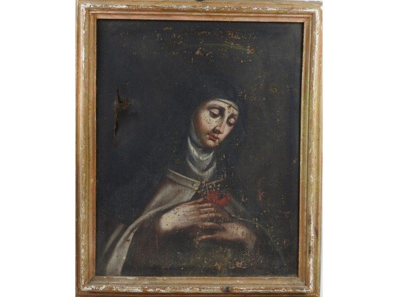 Santa Margherita Maria Alacoque con il Sacro Cuore