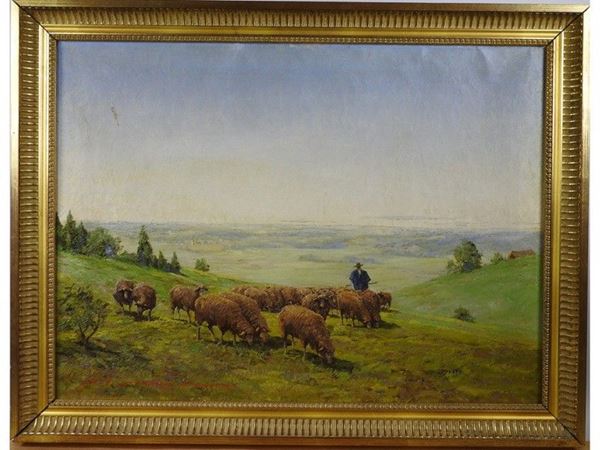 Mountain Landscape with Shepherd and Herd