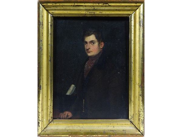 Italian School of second half of 19th Century, Portrait of a Young Man,
