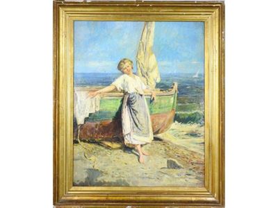 Paesaggio Marino con Fanciulla
