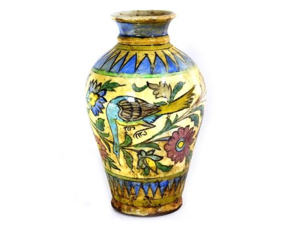 Glazed Terracotta Oriental Baluster Vase