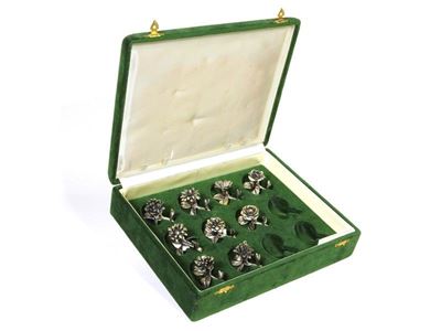 Serie di Nove Segnaposto in Argento