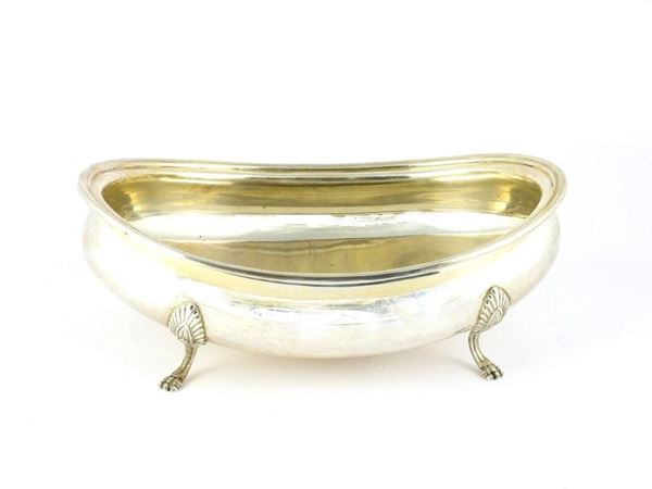 Coppa centrotavola ovale in argento