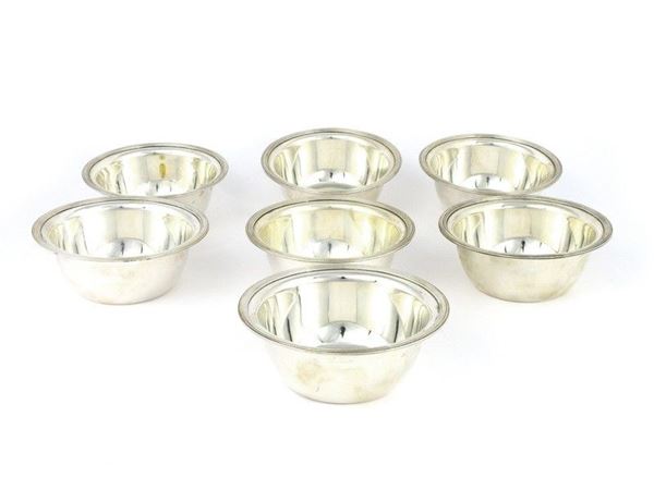 A Set of Seven Silver Finger Bowls