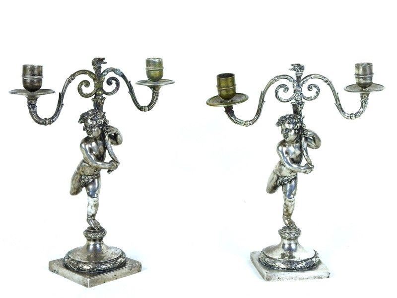 Coppia di Candelabri in Argento