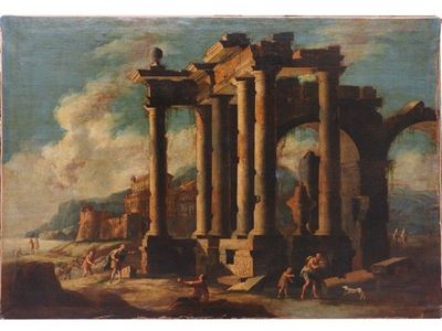 Capriccio Architettonico con Rovine e Personaggi