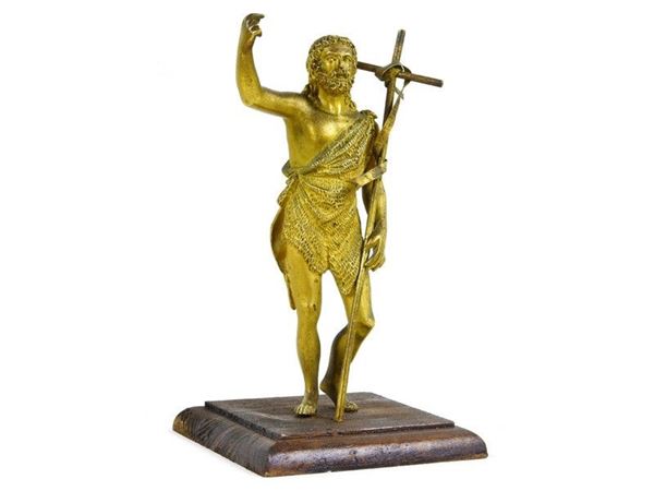 Gilded Bronze Figure of St. John the Baptist
