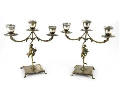 Coppia di Candelabri in Argento