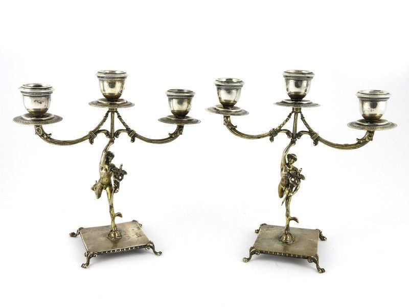 Coppia di Candelabri in Argento