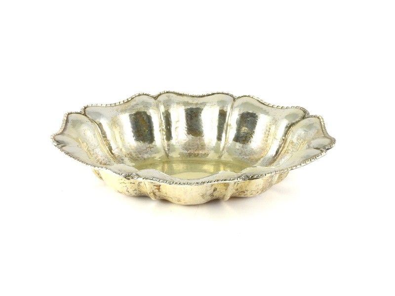 Cestino Ovale in Argento Martellato