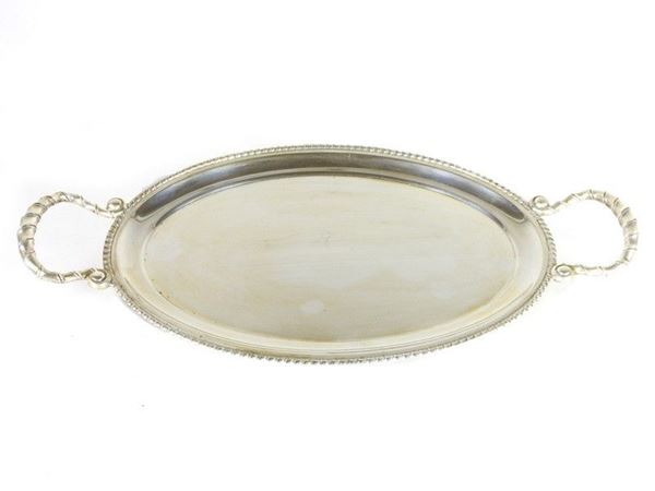 Vassoietto ovale biansato in argento