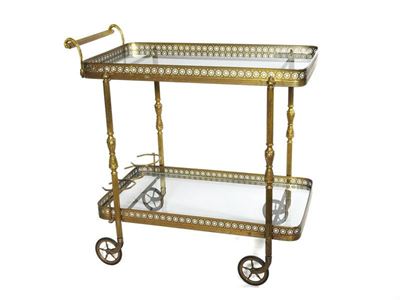 Carrello Portavivande in Metallo Dorato