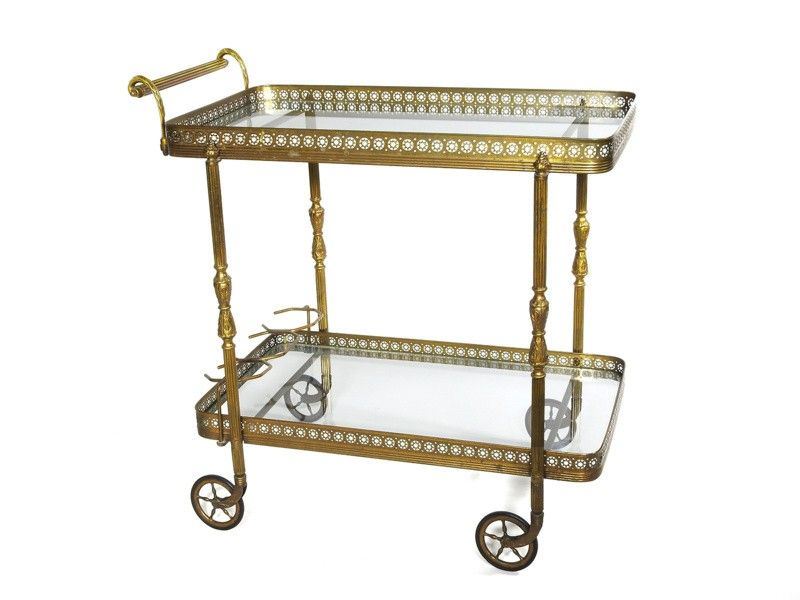 Carrello Portavivande in Metallo Dorato
