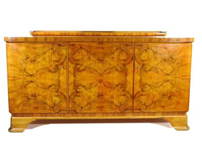 Grande Credenza Dã©co in Noce e Radica di Noce