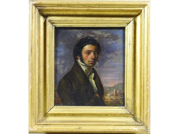Circle of Pietro Benvenuti (1769-1844) Portrait of a Man and View of Florence on the Background