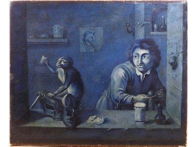 Scena D'interno con Scimmia