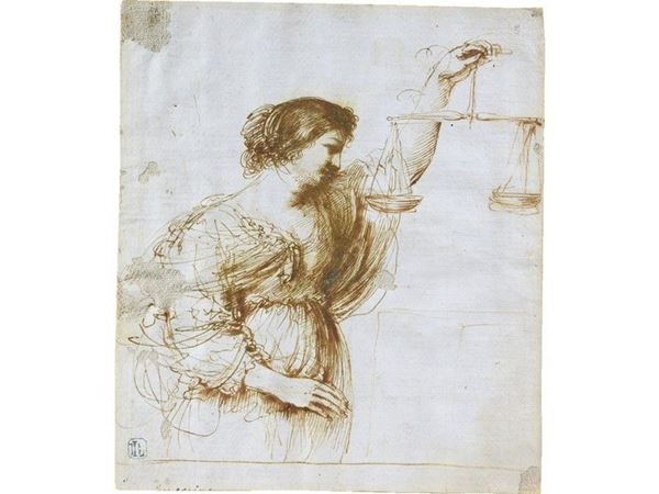 Attributed to Giovanni Francesco Barbieri called Guercino (1591-1666) Allegory of Justice