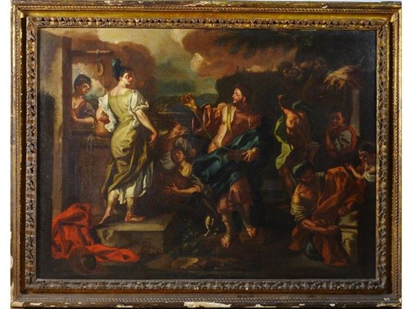 Atelier of Francesco Solimena of 18th Century, Rebecca and Eliezer at The Well