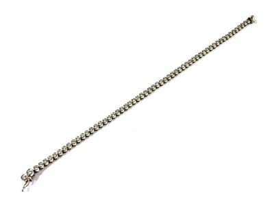 Bracciale Tennis in Oro Bianco e Diamanti