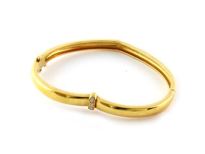 Bracciale Rigido in Oro Giallo e Diamanti