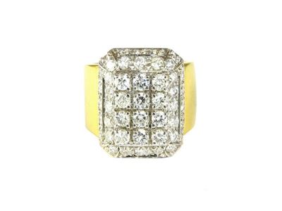 Anello in Oro Giallo, Oro Bianco e Diamanti