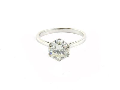 Anello Solitario in Oro Bianco e Diamante
