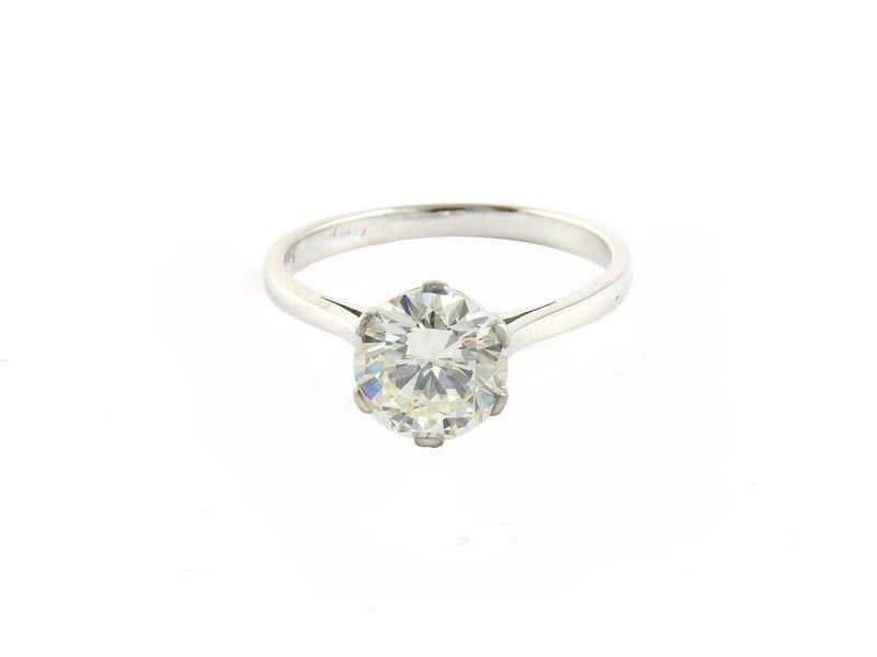 Anello Solitario in Oro Bianco e Diamante