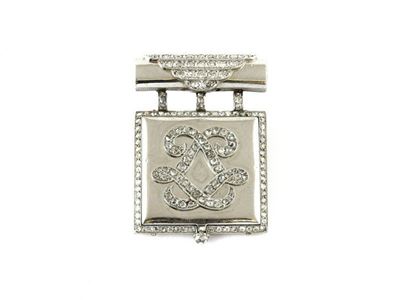Orologio-spilla in Oro Bianco e Diamanti