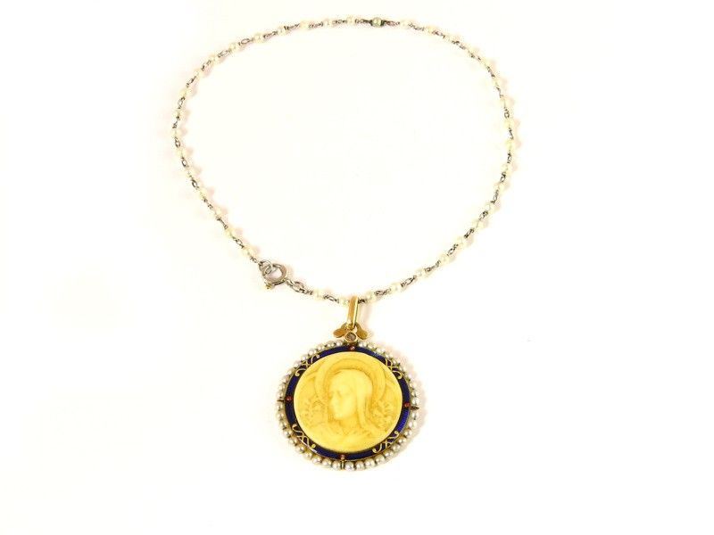Bracciale in Oro Bianco, Oro Giallo, Perline e Smalti