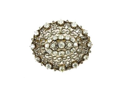 Spilla D'epoca in Oro Giallo, Argento e Diamanti