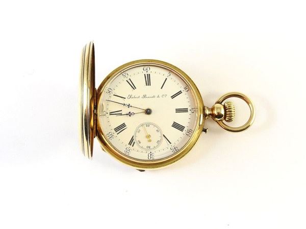 Yellow gold double case pocket watch