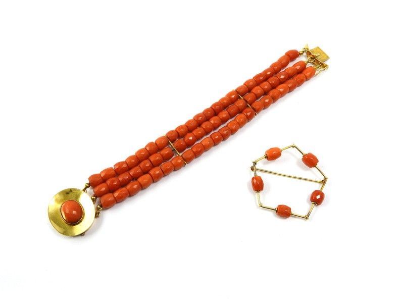 Parure in Corallo e Oro Giallo