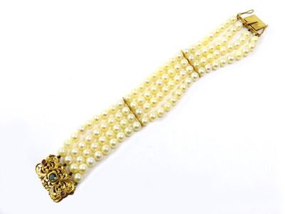 Bracciale a Quattro Fili di Perle Coltivate
