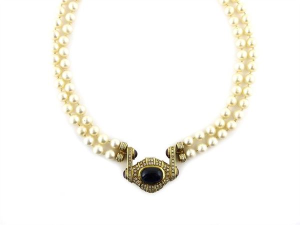 Two strands cultured pearls necklace